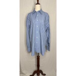 Vintage Burberrys of London Blue / Green Plaid Button Down
Size 15.5 / 34
